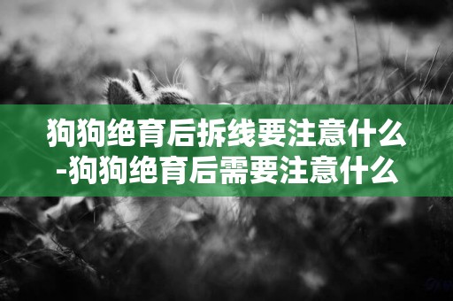 狗狗絕育后拆線要注意什么-狗狗絕育后需要注意什么？