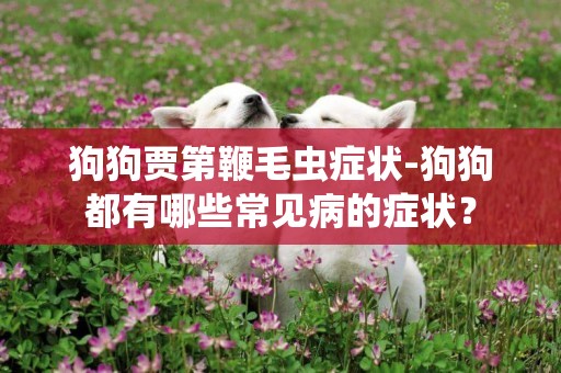 狗狗賈第鞭毛蟲癥狀-狗狗都有哪些常見病的癥狀？