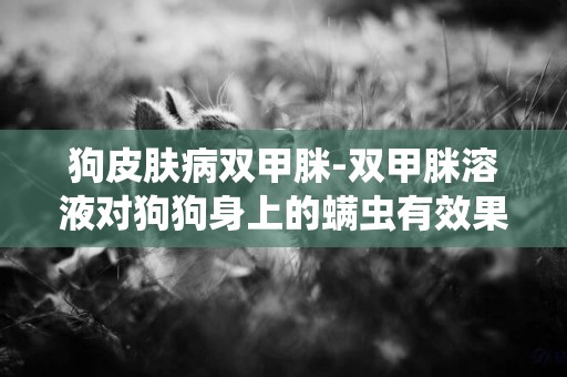 狗皮膚病雙甲脒-雙甲脒溶液對狗狗身上的螨蟲有效果嗎？