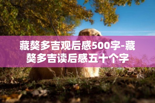 藏獒多吉觀后感500字-藏獒多吉讀后感五十個字