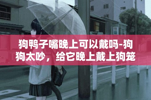 狗鴨子嘴晚上可以戴嗎-狗狗太吵，給它晚上戴上狗籠嘴就是套著嘴的那個罩子對狗狗有事嗎？請求專業答案