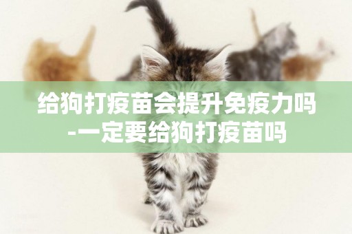 給狗打疫苗會提升免疫力嗎-一定要給狗打疫苗嗎