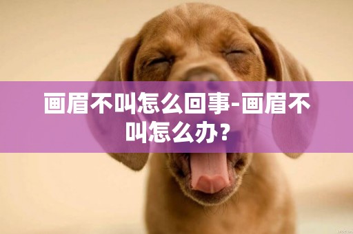 畫眉不叫怎么回事-畫眉不叫怎么辦？