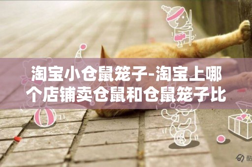 淘寶小倉鼠籠子-淘寶上哪個店鋪賣倉鼠和倉鼠籠子比較好。