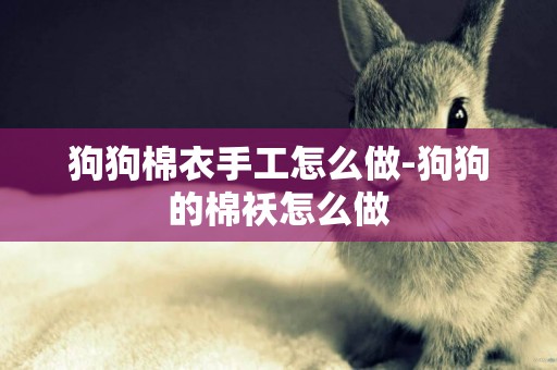 狗狗棉衣手工怎么做-狗狗的棉襖怎么做