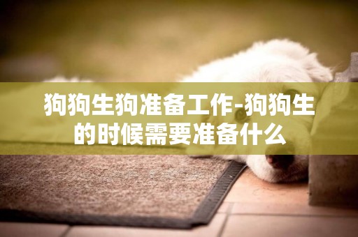 狗狗生狗準備工作-狗狗生的時候需要準備什么