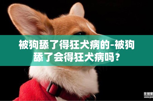被狗舔了得狂犬病的-被狗舔了會得狂犬病嗎？