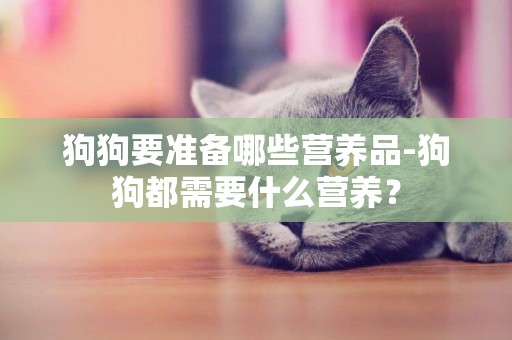 狗狗要準備哪些營養品-狗狗都需要什么營養？