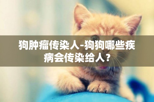 狗腫瘤傳染人-狗狗哪些疾病會傳染給人？
