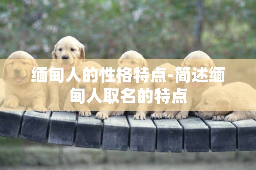 緬甸人的性格特點-簡述緬甸人取名的特點