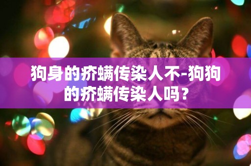 狗身的疥螨傳染人不-狗狗的疥螨傳染人嗎？