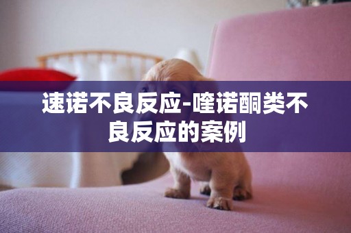 速諾不良反應-喹諾酮類不良反應的案例
