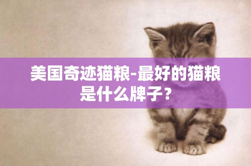 美國奇跡貓糧-最好的貓糧是什么牌子？