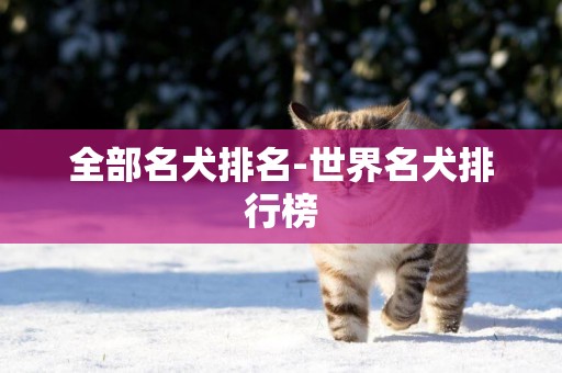 全部名犬排名-世界名犬排行榜