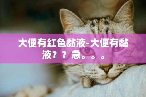 大便有紅色黏液-大便有黏液？？急。。。