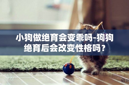 小狗做絕育會變乖嗎-狗狗絕育后會改變性格嗎？
