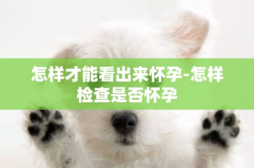 怎樣才能看出來懷孕-怎樣檢查是否懷孕