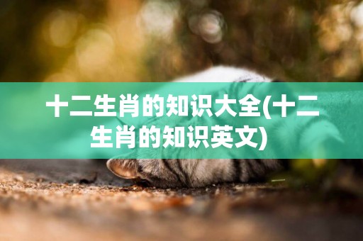 十二生肖的知識大全(十二生肖的知識英文) 