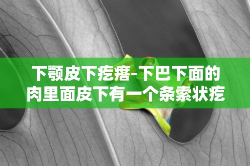 下顎皮下疙瘩-下巴下面的肉里面皮下有一個條索狀疙瘩不疼