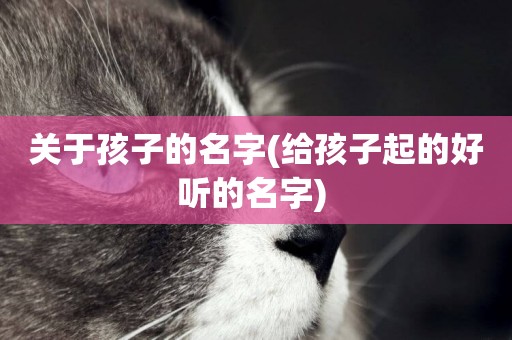 關于孩子的名字(給孩子起的好聽的名字) 