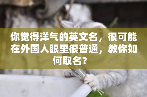 你覺得洋氣的英文名，很可能在外國人眼里很普通，教你如何取名？ 