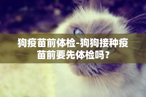 狗疫苗前體檢-狗狗接種疫苗前要先體檢嗎？