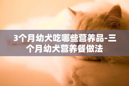 3個月幼犬吃哪些營養品-三個月幼犬營養餐做法