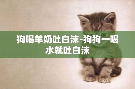 狗喝羊奶吐白沫-狗狗一喝水就吐白沫