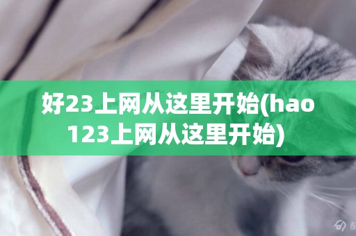 好23上網從這里開始(hao123上網從這里開始) 