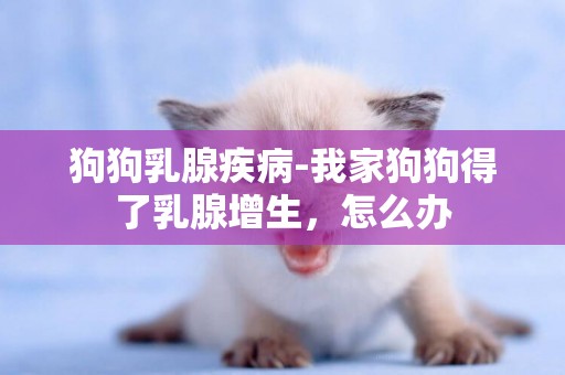 狗狗乳腺疾病-我家狗狗得了乳腺增生，怎么辦