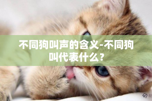 不同狗叫聲的含義-不同狗叫代表什么？