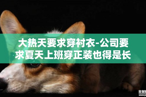 大熱天要求穿襯衣-公司要求夏天上班穿正裝也得是長袖的，可是夏天太熱了，有沒有什么解決辦法？