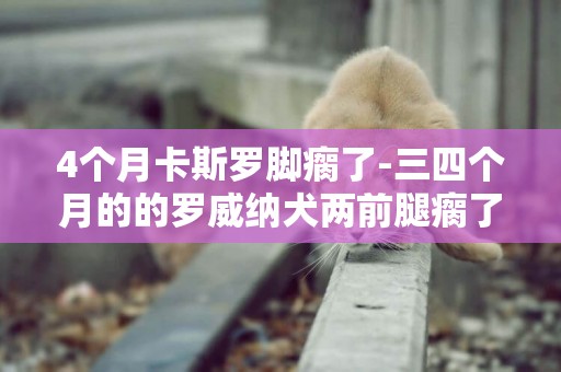 4個月卡斯羅腳瘸了-三四個月的的羅威納犬兩前腿瘸了，能不能打夾板