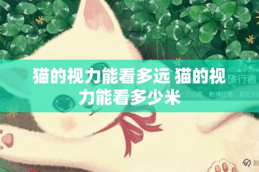 貓的視力能看多遠 貓的視力能看多少米