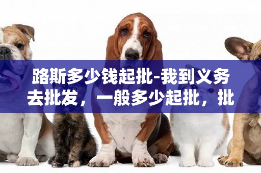路斯多少錢起批-我到義務去批發，一般多少起批，批多少便宜？