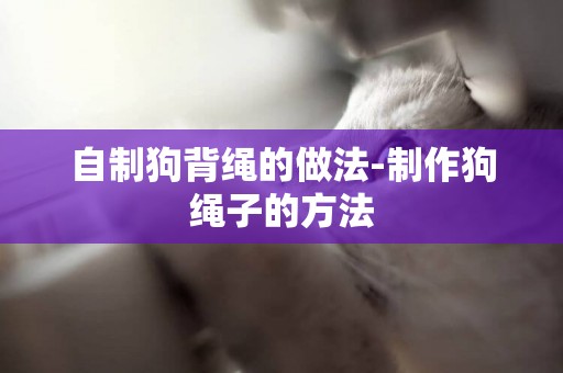 自制狗背繩的做法-制作狗繩子的方法