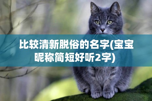 比較清新脫俗的名字(寶寶昵稱簡短好聽2字) 