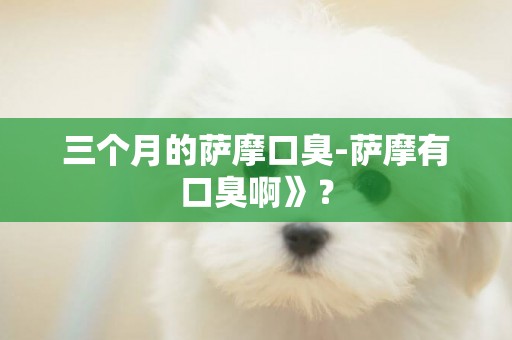 三個月的薩摩口臭-薩摩有口臭啊》？