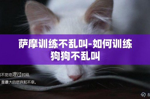 薩摩訓練不亂叫-如何訓練狗狗不亂叫