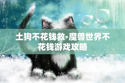 土狗不花錢救-魔獸世界不花錢游戲攻略