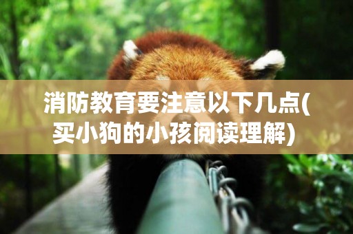 消防教育要注意以下幾點(買小狗的小孩閱讀理解) 
