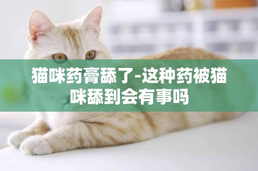 貓咪藥膏舔了-這種藥被貓咪舔到會有事嗎