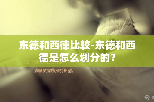 東德和西德比較-東德和西德是怎么劃分的？
