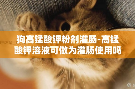 狗高錳酸鉀粉劑灌腸-高錳酸鉀溶液可做為灌腸使用嗎