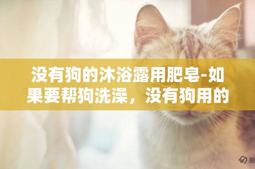 沒有狗的沐浴露用肥皂-如果要幫狗洗澡，沒有狗用的沐浴露怎么辦？