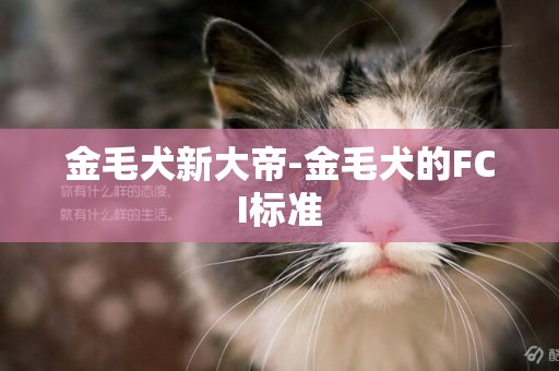 金毛犬新大帝-金毛犬的FCI標準