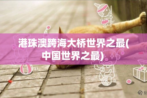 港珠澳跨海大橋世界之最(中國世界之最) 