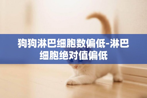 狗狗淋巴細胞數偏低-淋巴細胞絕對值偏低