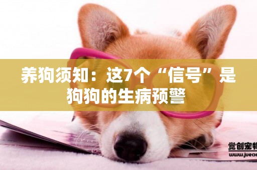 養狗須知：這7個“信號”是狗狗的生病預警 