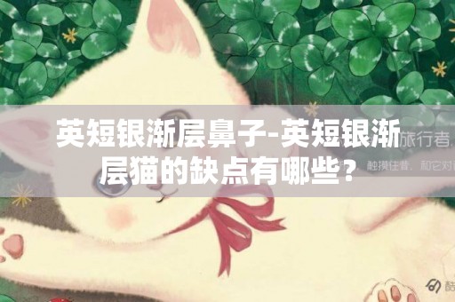 英短銀漸層鼻子-英短銀漸層貓的缺點有哪些？